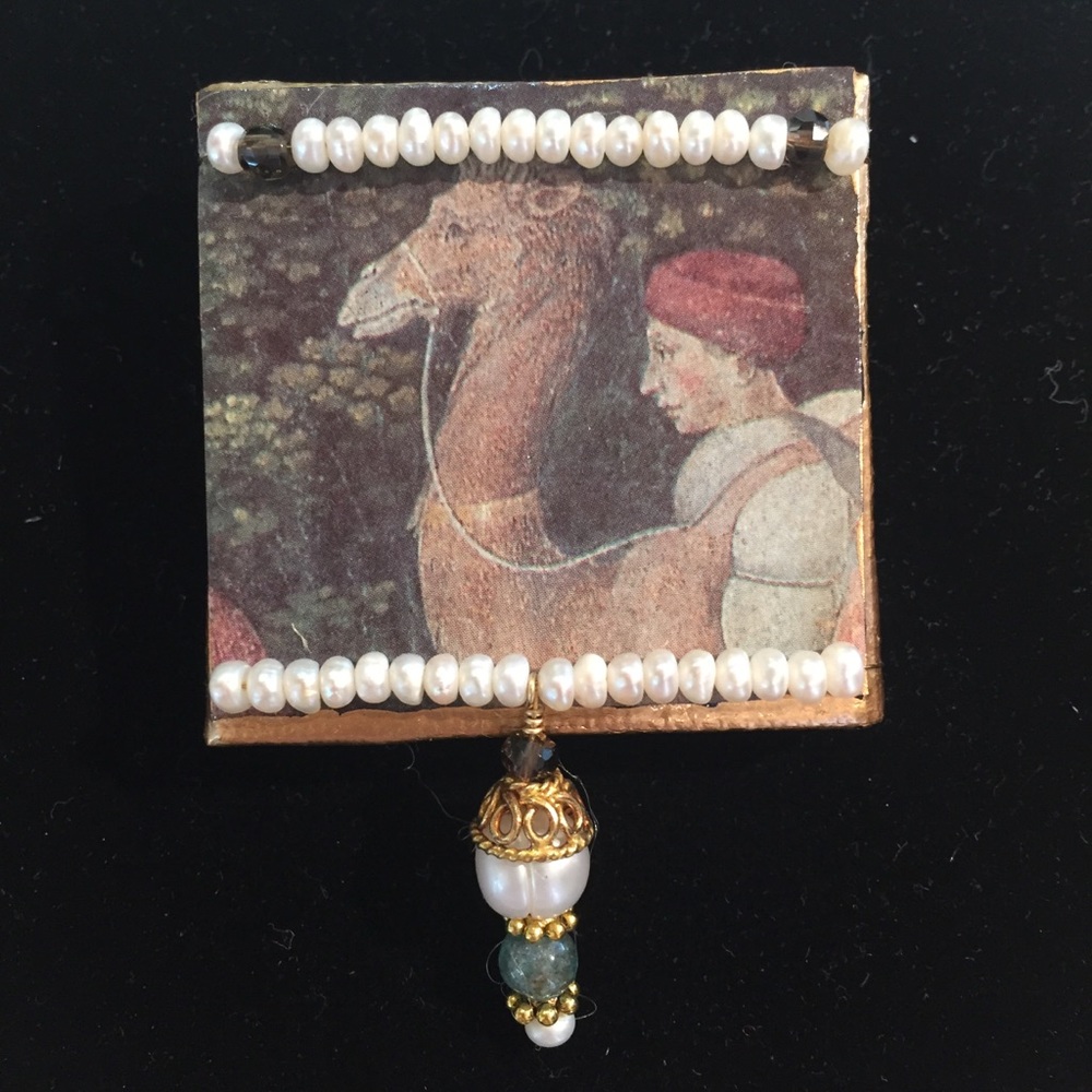 Grace and Viola art brooch